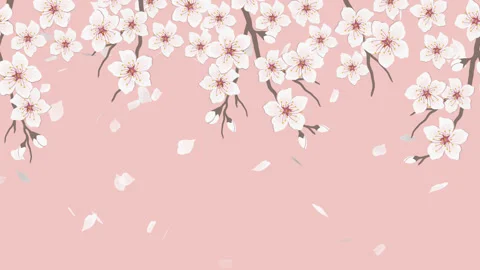 Spring Animation. Flying Petals of Flowers. Sacura Flowers Stock Footage 278744093