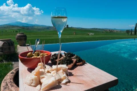 Spring aperitif in Tuscany Stock Photos