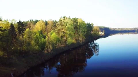 Spring, Arboretum "Rubovsky", quarry and Western Dvina Stock Footage 252256846