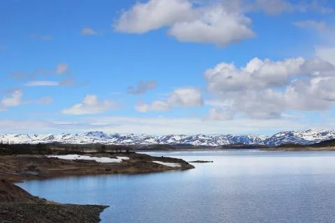 Spring arctic landscape Stock Photos
