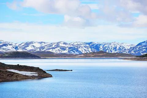 Spring arctic landscape Stock Photos