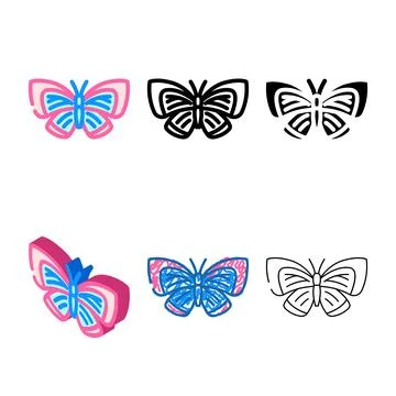 Spring azure clean insect color icon vector Stock Illustration