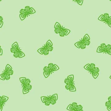 Spring azure insect line vector seamless pattern Illustrazione stock