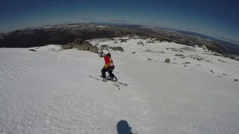 Spring Backcountry Skiing On Beautiful Day Video stock 80541792