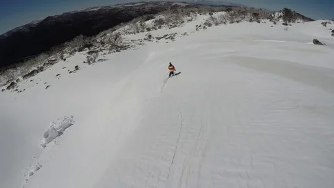 Spring Backcountry Skiing On Beautiful Day Video stock 80852558