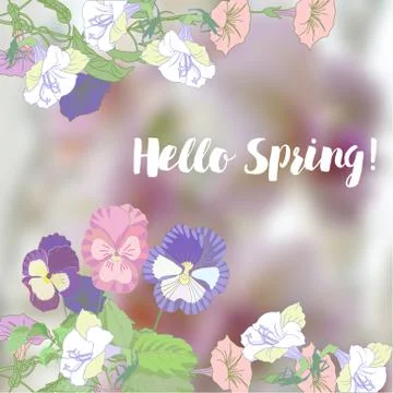 Spring background with  bindweed. Stock Illustration