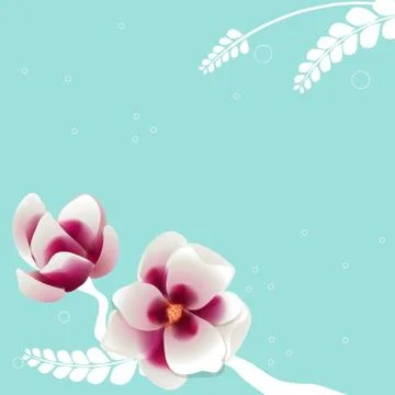 Spring background with blossom brunch of pink flowers. Template for wedding,  Stock Illustration