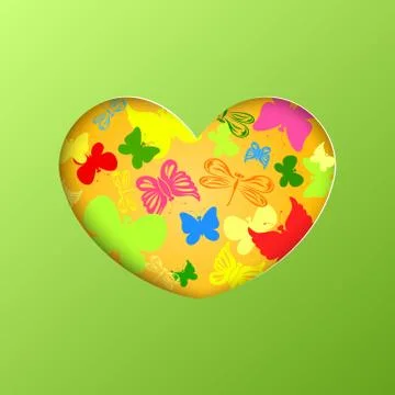 Spring background with butterflies Stock Illustration