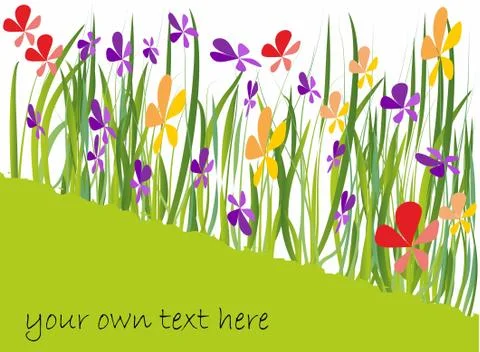 Spring background with colorful flowers Stock Illustration