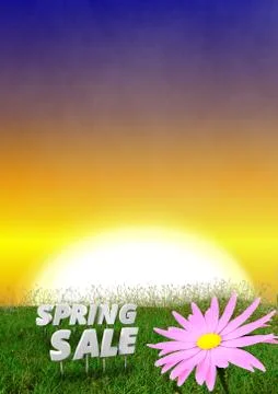 Spring background with early evening sky Illustrazione stock