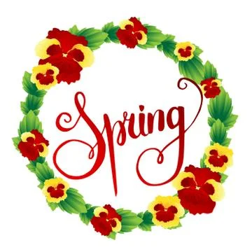 Spring background with flowers. Vector illustration Stock Illustration