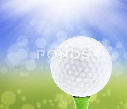 Spring background with a golf ball on a peg Stock Photos