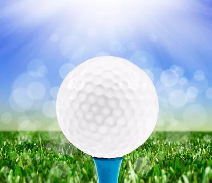 Spring background with a golf ball on a peg Stock Photos
