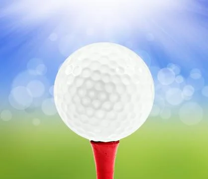 Spring background with a golf ball on a peg Stock Photos