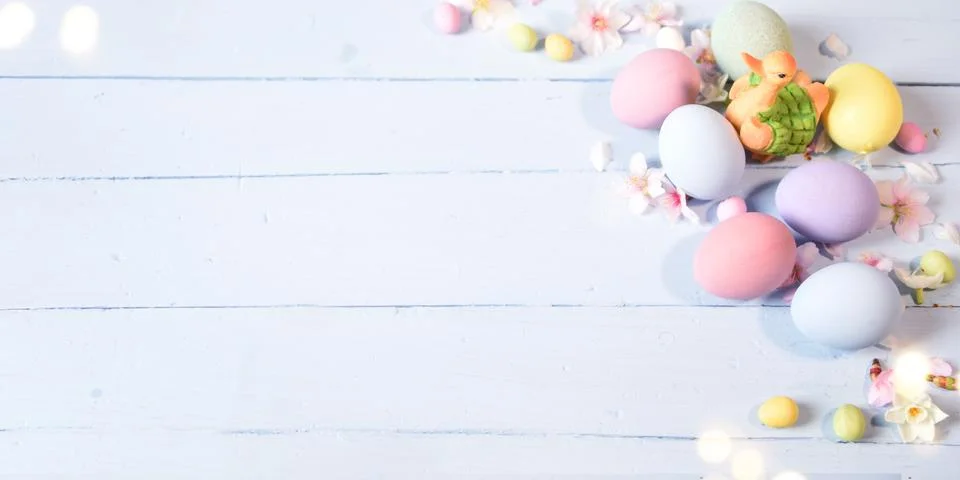 Spring background, Greeting card for Easter Stock Photos