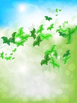 Spring background with leaf butterflies Stock-Illustration