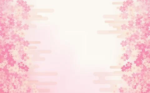 Spring background material, cherry blossom frame background, Japanese pattern Stock Illustration