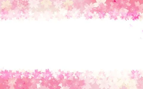 Spring background material, cherry blossom frame background, top and bottom Stock Illustration