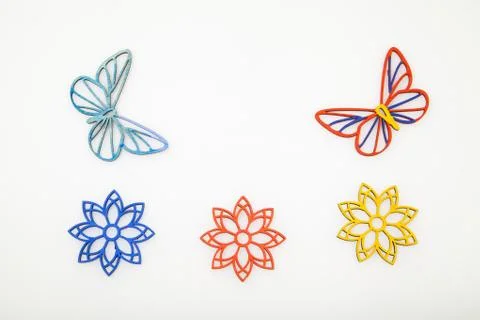 Spring background with painted figures Stock Photos