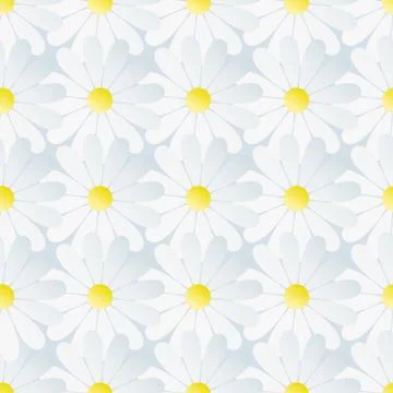 Spring background seamless pattern with white chamomile Stockillustratie