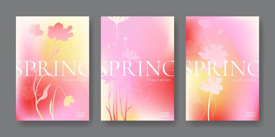 Spring background, soft gradient blooming posters 스톡 일러스트