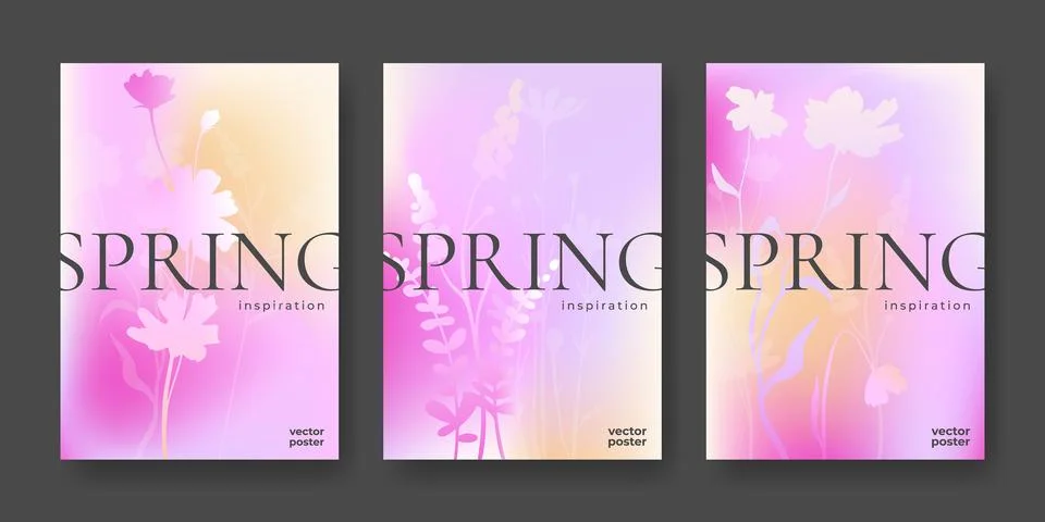 Spring background, soft gradient blooming posters Stock Illustration