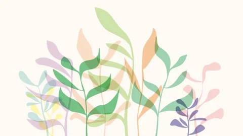 Spring background. Transparent pastel leaves overlapping Stock Footage 303263321