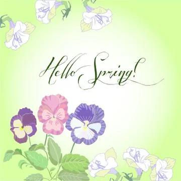 Spring background with white  peonies Stock Illustration