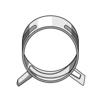 Spring band clamp securing fluid connection system 스톡 일러스트