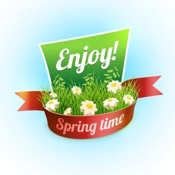 Spring banner design template. Stock Illustration