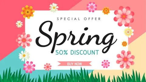 Spring banner Stock Illustration