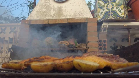 Spring barbecue Stock Footage 122694256