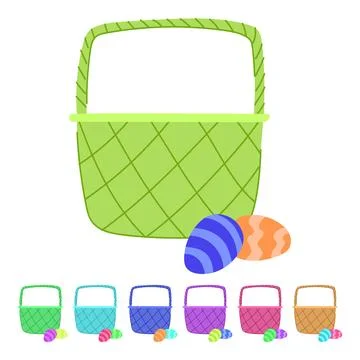 Spring basket easter vector cartoon graphic Stock Illustration