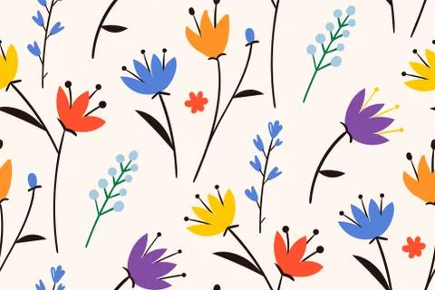 Spring beautiful easter pattern.Trendy style. Abstract seamless pattern with Stock Illustration