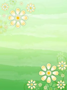 Spring beige flowers in green background Stock Illustration