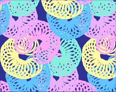 Spring big bright circles on a dark background Stock Illustration