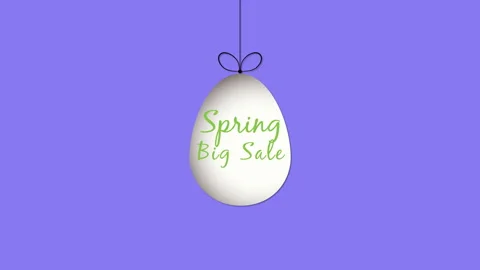 Spring Big Sale with easter egg on purple gradient Video stock 229850167