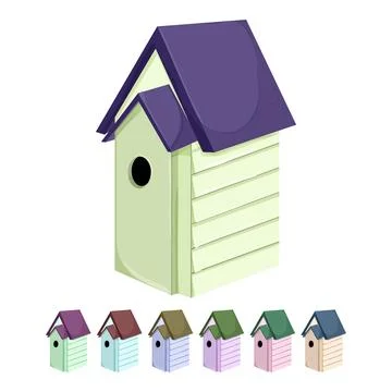 Spring bird house cartoon vector graphic Stock Illustration