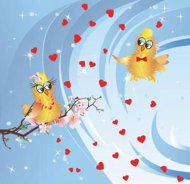 Spring birds Stock Illustration