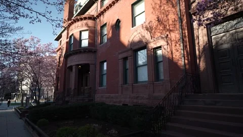 Spring Blooms Enhance the Charm of Hillyer Court in Dupont Circle Stock Footage 306760407