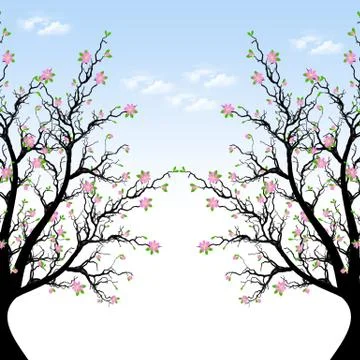 Spring Blossom Tree Stock Illustration
