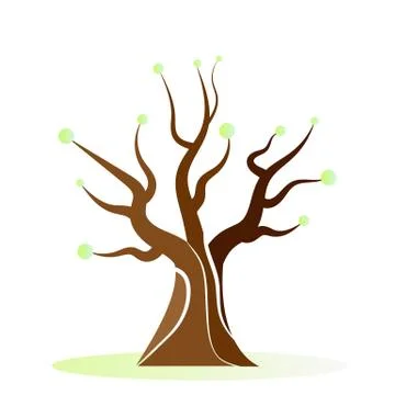 Spring blossoming bloomed tree Stock Illustration