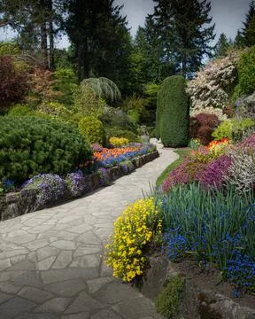 Spring Blossoms in Butchart Gardens Stock Photos