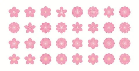 Spring blossoms, flowers, floral elements set Illustrazione stock