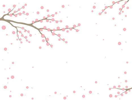 Spring blossoms, tree branches in bloom background Stock Illustration