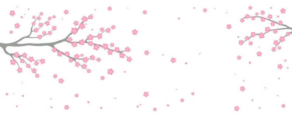 Spring blossoms, tree branches in bloom background Stock Illustration