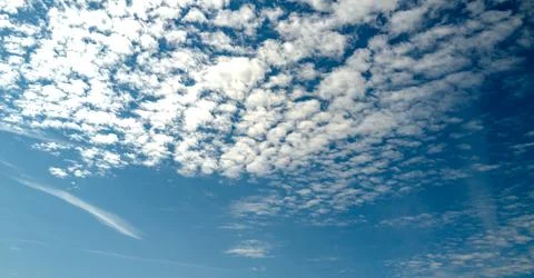 Spring blue sky cloud gradient background. Cloudy sky. Vivid cyan blue landscape Stock Photos