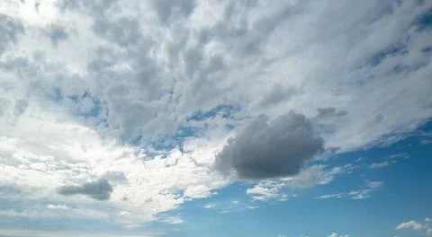 Spring blue sky cloud gradient background. Cloudy sky. Vivid cyan blue landscape Stock Photos