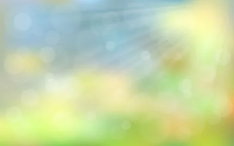 Spring blurred background whith sun rays. Illustrazione stock