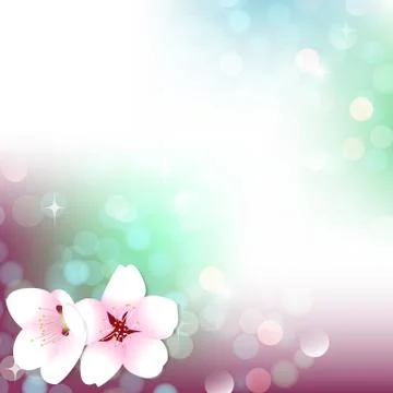 Spring bokeh cherry blossom background Stock-Illustration